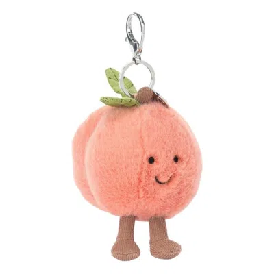 Jellycat Amuseables Peach Bag Charm 'pink' In Multi