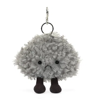 Jellycat Amuseables Storm Cloud Bag Charm In Gray