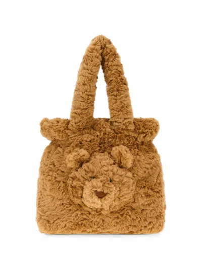 Jellycat Bartholomew Bear Faux-fur Tote Bag In Brown