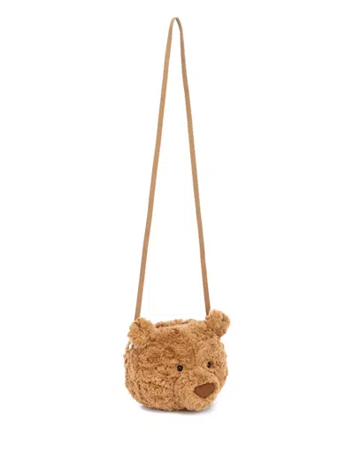Jellycat Kids' Bartholomew Bear Shoulder Bag In Brown