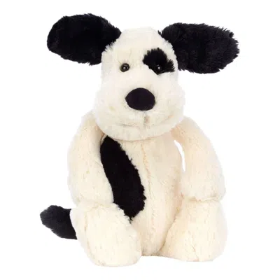 Jellycat Bashful Black & Cream Puppy Medium 'black Cream' In White