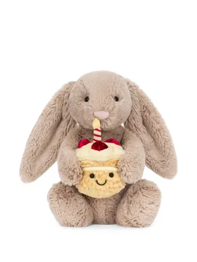 Jellycat Bashful Bunny Birthday Figurine In Brown