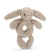 Jellycat Bashful Bunny Ring Rattle In Neutral