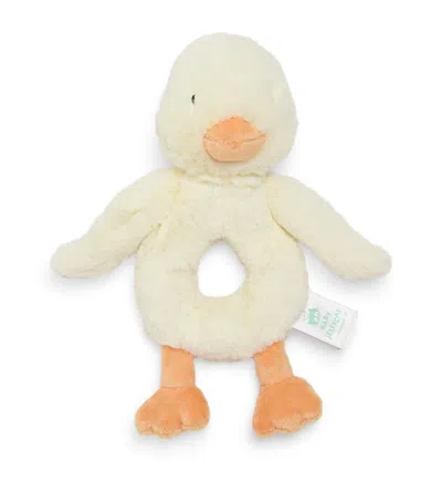 Jellycat Bashful Duckling Ring Rattle In White