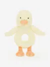 Jellycat Bashful Duckling Ring Rattle In Yellow