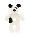 Jellycat Bashful Puppy Plush Ring Rattle - Ages 0+ In White