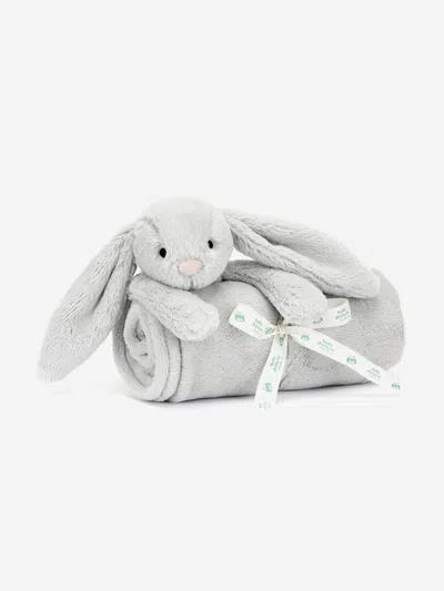 Jellycat Kids'  Bashful Silver Bunny Blankie In Gray