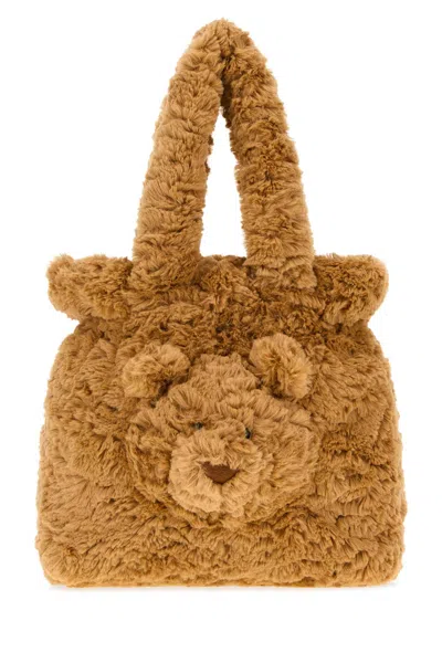 Jellycat Biscuit Eco Fur Bartholomew Bear Handbag In Brown