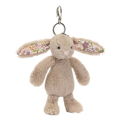 Jellycat Blossom Beige Bunny Bag Charm 'petal' In Brown