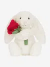 Jellycat Cream Bunny With Rose In White