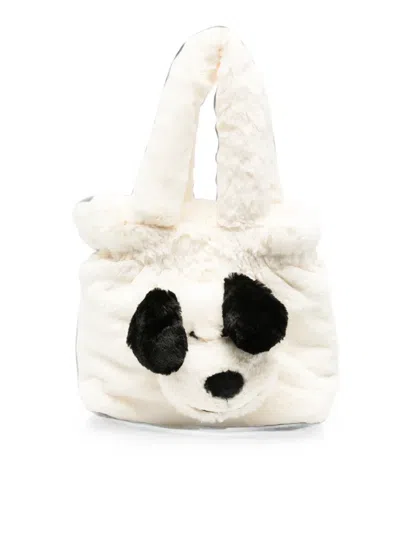 Jellycat Kids' Dog-patch Faux-fur Tote Bag In White