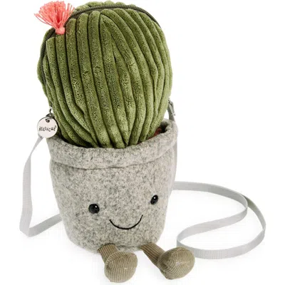 Jellycat Kids' Amuseable Cactus Plush Crossbody Bag In Green Multi