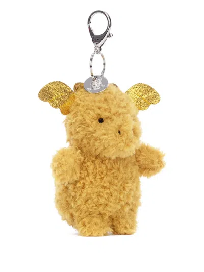 Jellycat Little Dragon Bag Charm In Yellow