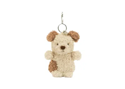 Pre-owned Jellycat Little Pup Bag Charm Nougat Chocolate