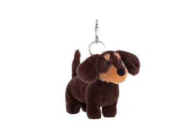Pre-owned Jellycat Otto Sausage Dog Bag Charm Brown