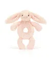 Jellycat Bashful Blush Bunny Ring Rattle In Pink