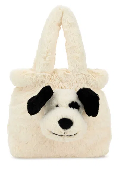Jellycat Rufferty Puppy Mini Eco Fur Handbag In White