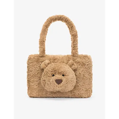 Jellycat Womens  Bartholomew Bear Soft Woven Tote Bag 24cm In Purple