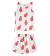 Jellymallow Apple Printed Jersey Tank Top And Shorts Set In Grey