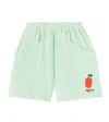 Jellymallow Apple Waffle-knit Cotton-blend Shorts In Green