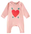 Jellymallow Baby Printed Cotton-blend Onesie In Pink