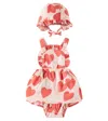Jellymallow Baby Love Frill Cotton Dress And Bonnet Set In Pink
