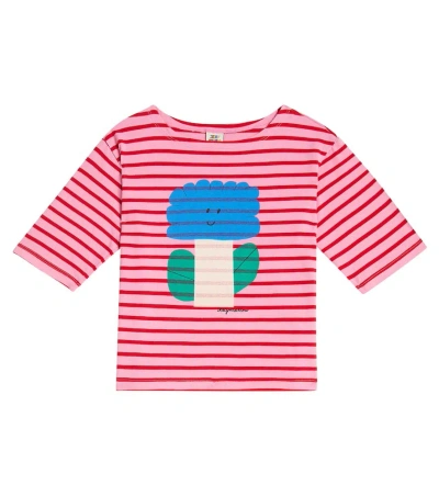 Jellymallow Kids' Big Flower Cotton Jersey Top In Pink