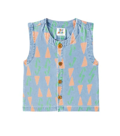 Jellymallow Kids' Carrot Denim Vest In Blue