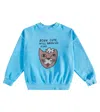 Jellymallow Cat Cotton Sweatshirt In Blue