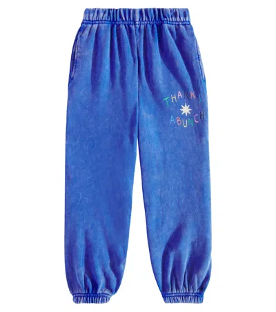 Jellymallow Kids' Cotton Jersey Sweatpants In Blue