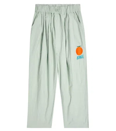 Jellymallow Kids' Bestickte Hose Aus Baumwolle In Mint
