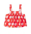 Jellymallow Floral Cotton Blouse In Red
