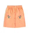 Jellymallow Flower Cotton Skirt In Orange