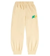 Jellymallow Flower Printed Velour Sweatpants In Beige