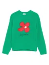 Shop Jellymallow Flower Sweater In Green