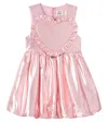 Jellymallow Heart Gleaming Cotton Dress In Pink