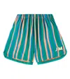 Jellymallow Jm Striped Cotton Shorts In Green