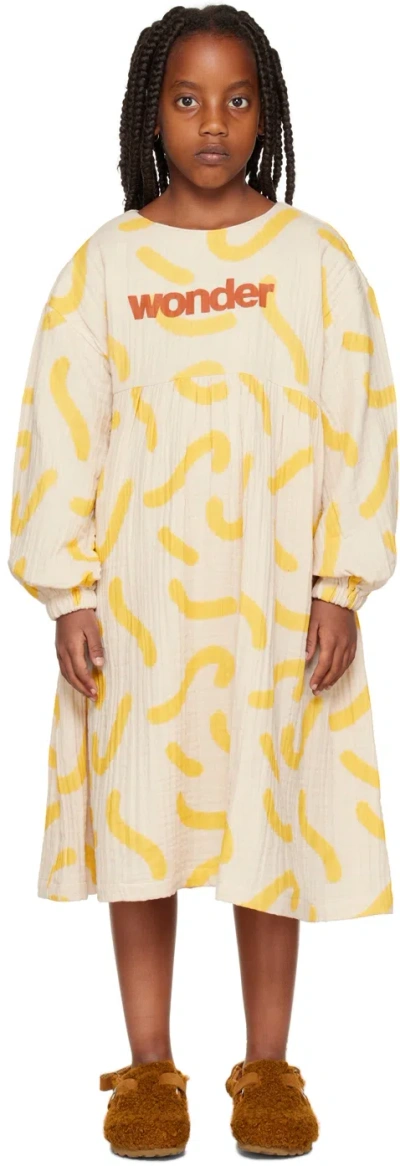 Jellymallow Kids Yellow 'wonder' Dress In Cream