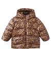 Jellymallow Leopard-print Down Jacket In Brown