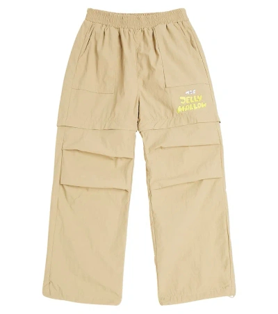 Jellymallow Kids' Logo Cargo Pants In Khaki