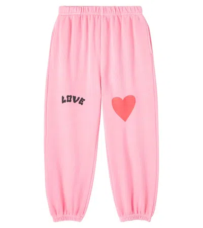 Jellymallow Kids' Love Cotton Jersey Sweatpants In Pink