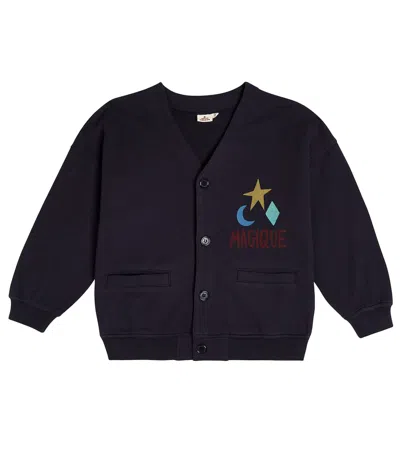 Jellymallow Kids' Magique Cotton Cardigan In Navy