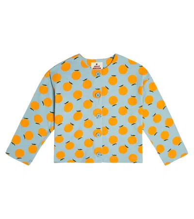 Jellymallow Kids' Cardigan Orange Aus Baumwoll-jacquard In Blue
