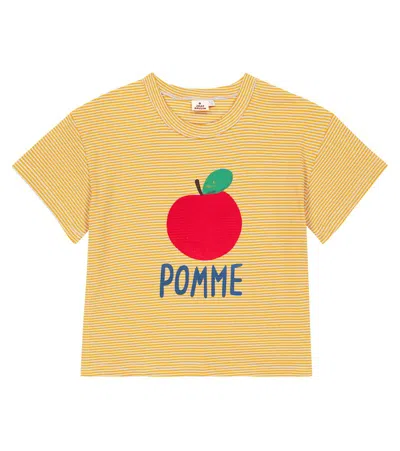 Jellymallow Kids' Pomme Striped Cotton-blend T-shirt In Orange