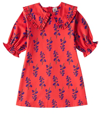 Jellymallow Kids' Printed Cotton Dress In Red