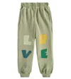 Jellymallow Printed Cotton Jersey Sweatpants In Green