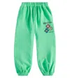 Jellymallow Printed Cotton Jersey Sweatpants In Green