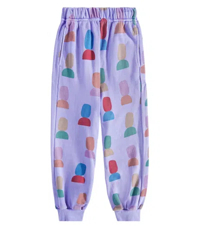 Jellymallow Kids' Printed Cotton Jersey Sweatpants In Purple