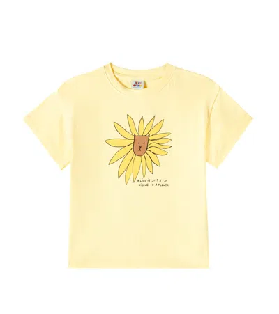 Jellymallow Kids' Printed Cotton Jersey T-shirt In Light Yellow