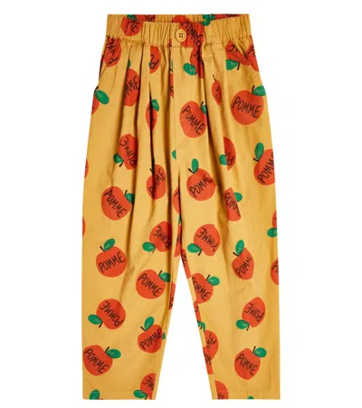 Jellymallow Kids' Bedruckte Hose Aus Baumwolle In Camel
